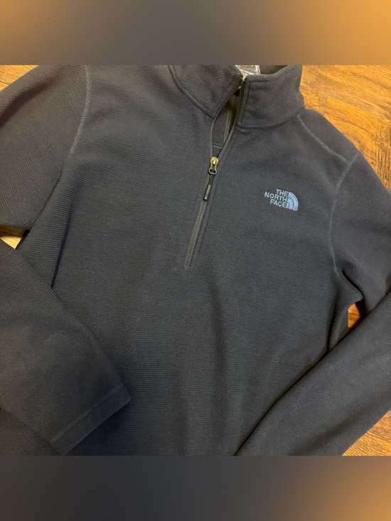 The North Face Men's Medium Texture Cap Rock Fleece Navy 1/4 Zip Gorpcore Cabin - Picture 3 of 12